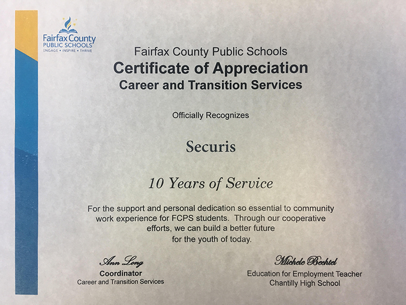 Certificate of Appreciation