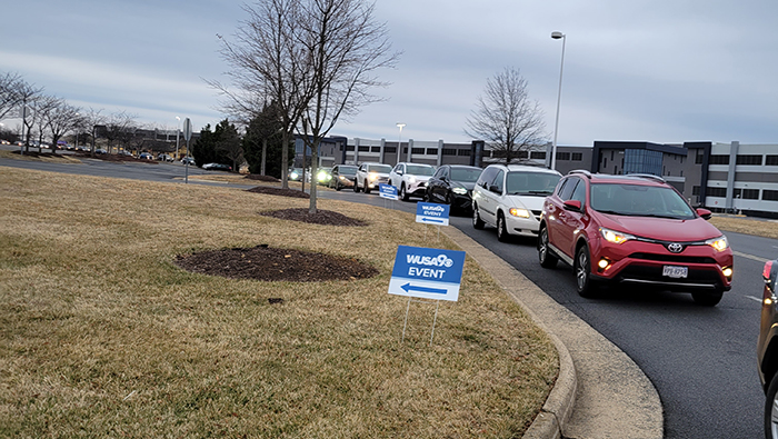 cars lining up for e-waste recycling event