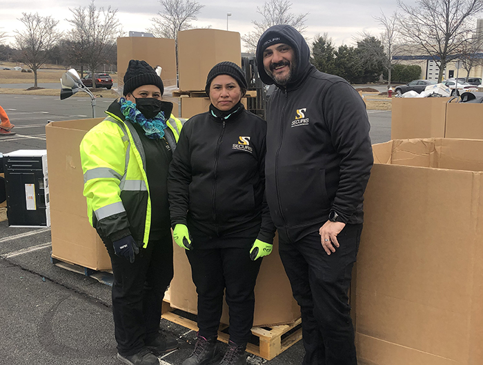 team prepared for electronics recycling event