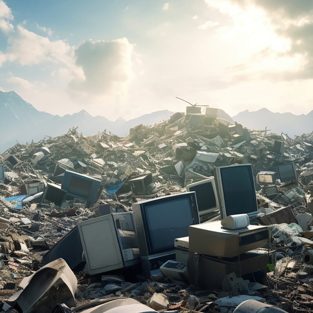 Electronics in a landfill