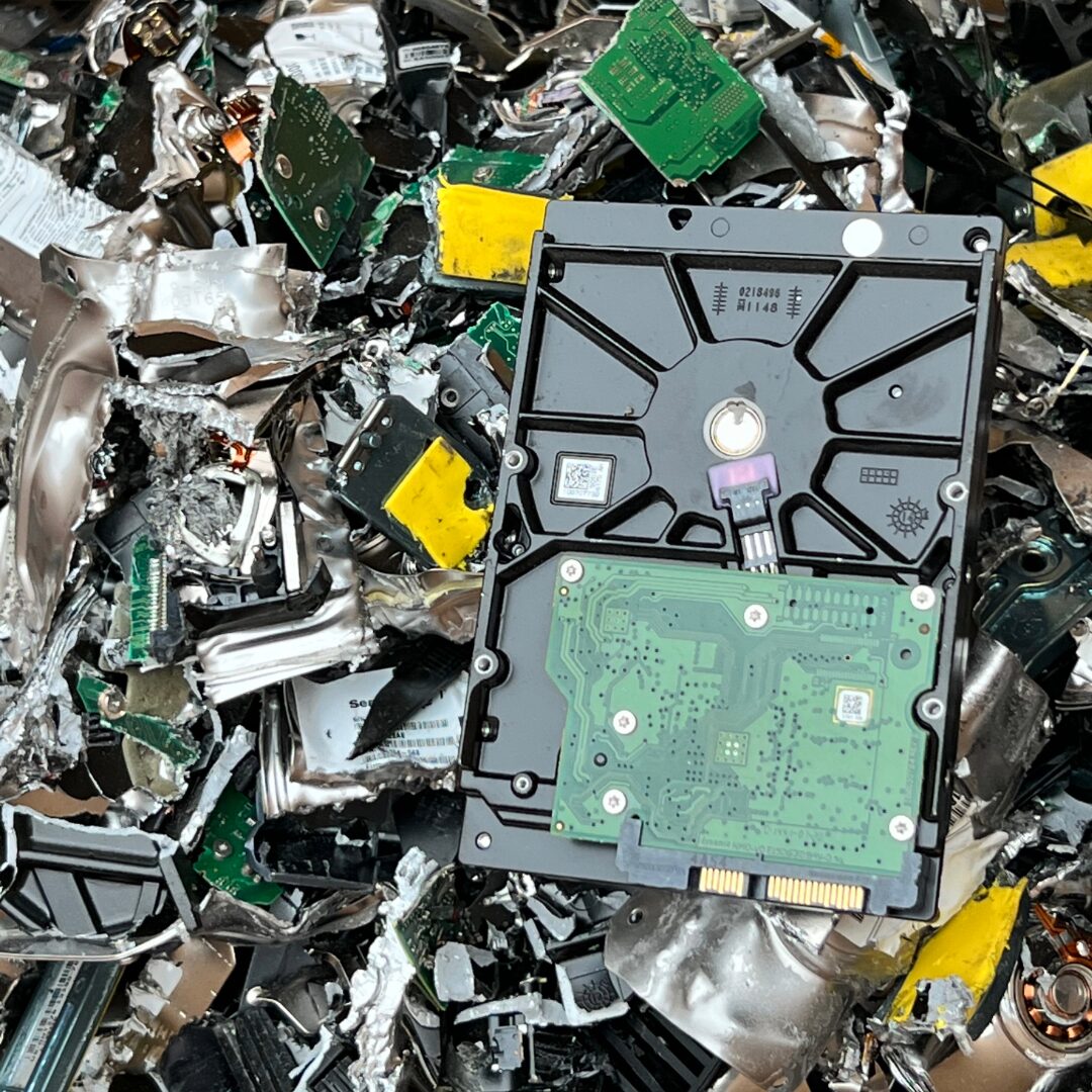 hard drive before and after shredding